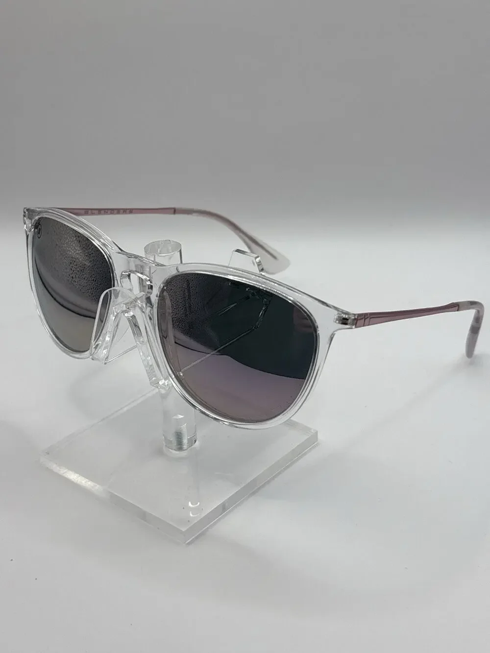 Blenders Eyewear Aspen Rose Polarized Sunglasses Clear Frame Pink Arms